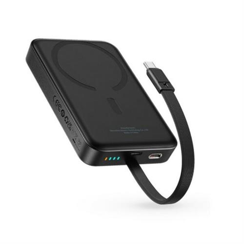 Baseus Magnetic Mini 30W 10000mAh Wireless Fast Charge Power Bank With Built-in USB-C Cable