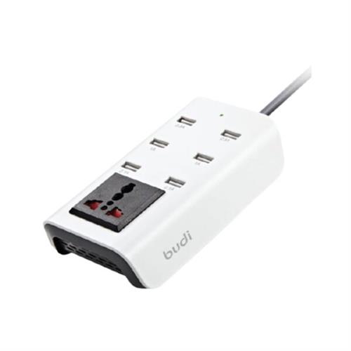 Budi M8J302 Power Socket 24W 6 USB Extension Power Cord