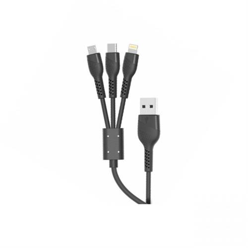 Porodo 1.4M 3-in-1 Lightning Type-C and Micro USB Cable