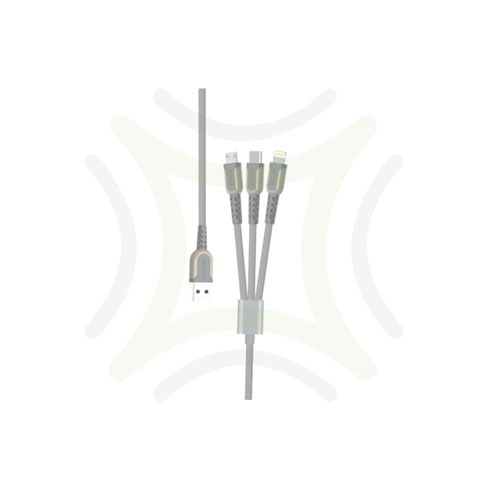 Porodo Metal Braided 3in1 Cable