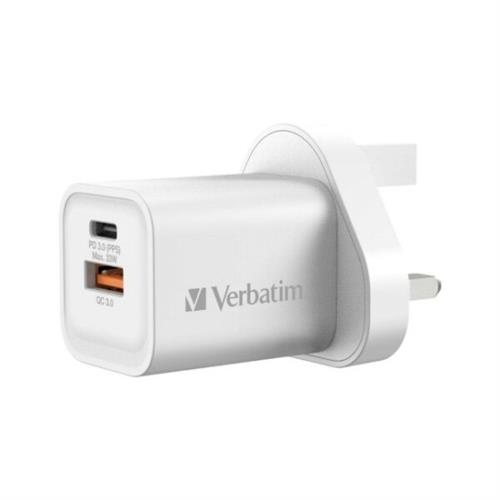 Verbatim 33W 2 Port PD & QC 3.0 GaN Charger