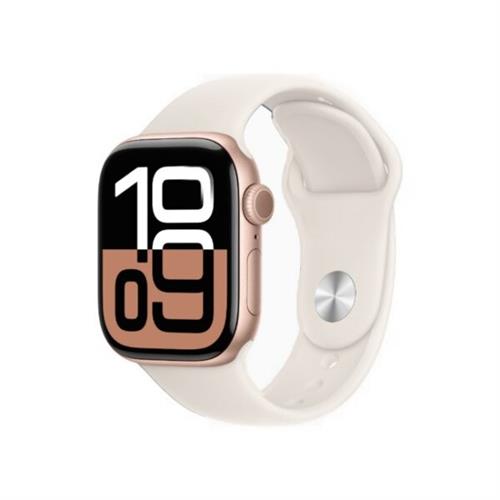 Apple Watch Series 10 42MM Rose Gold Aluminum GPS Starlight Sport Band