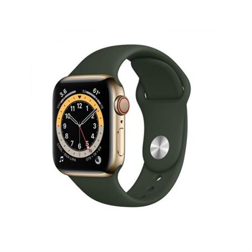 Apple Watch Series 6 40MM Gold Stainless Steel GPS + Cellular Cyprus Green Sport Band