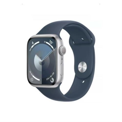 Apple Watch Series 9 45MM Silver Aluminum GPS Storm Blue Sport Band