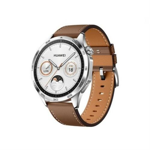 Huawei Watch GT 4 Stainless Steel 46MM Brown Leather Strap