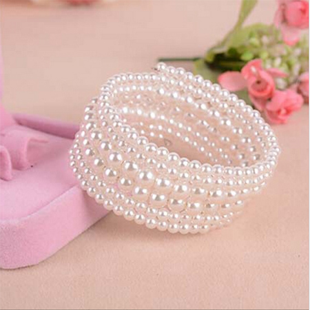 Small Circle Pearl Elastic Bracelet