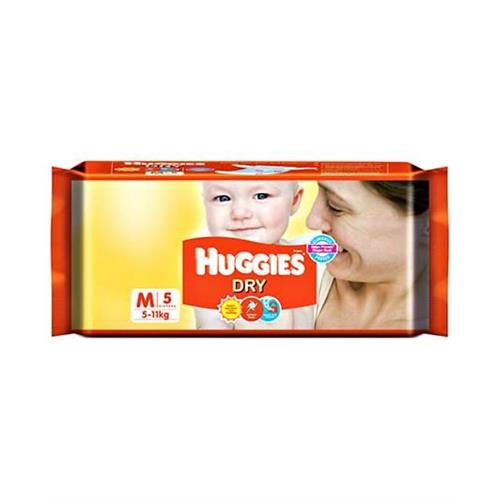 Huggies New Dry Taped Diapers Size M 5 Pcs Pack