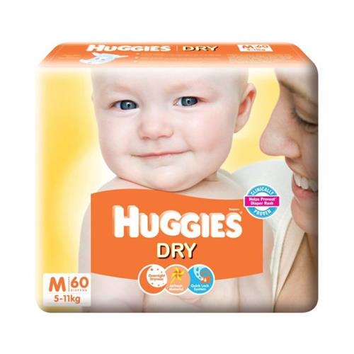 Huggies New Dry Taped Diapers Size M 60 Pcs Pack