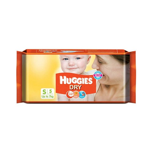 Huggies New Dry Taped Diapers Size S 5 Pcs Pack