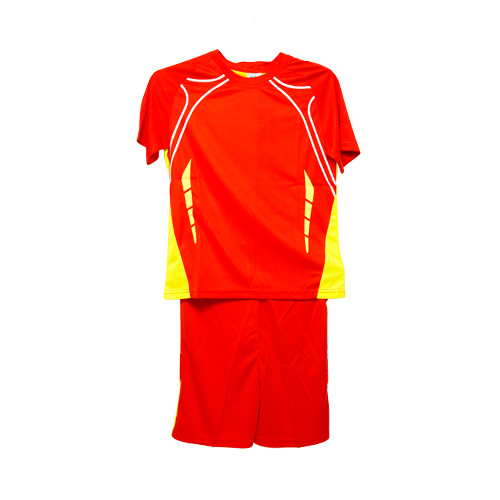Mens Red Sports T Shirt and Shorts Sportswear Set