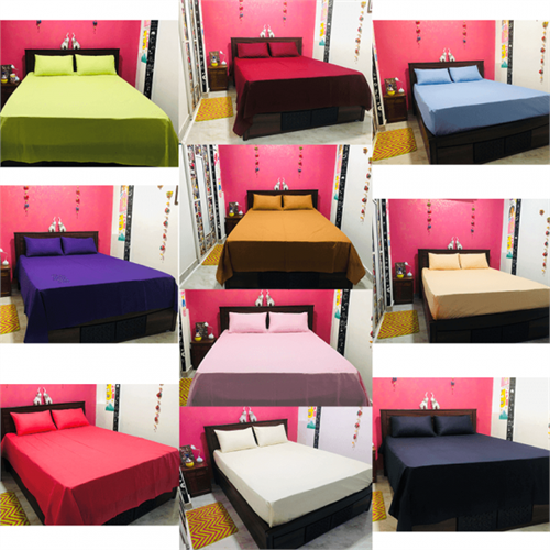 Coloured Cotton Bed Sheet Set