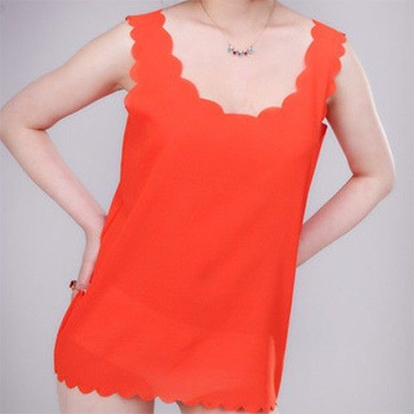 Women Chiffon Slim Sleeveless Top