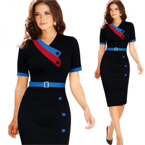 Women Formal Bodycon Sash Dress