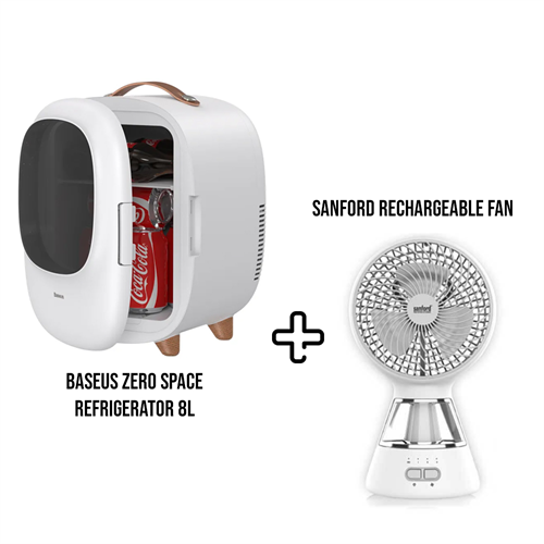 Baseus Zero Space Refrigerator 8L + Sanford Rechargeable Fan