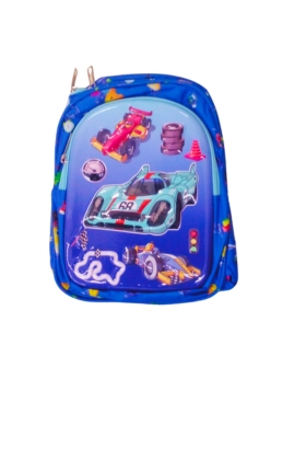 PRE SCHOOL BAG - SUPER CAR DARK BLUE