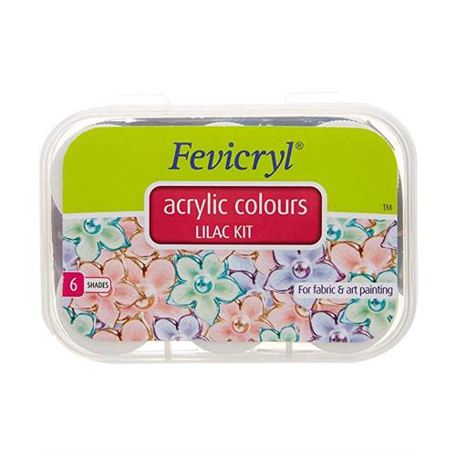 FABRIC PAINT - FEVICRYL LILAC KIT 10ML x 6 CLR