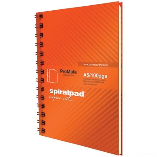 NOTE BOOK - A5 HARD COVER SPIRAL 100PGS PRO