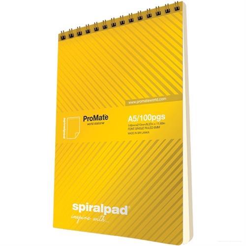 NOTE BOOK - A5 SPIRAL SHORT 100PGS PRO