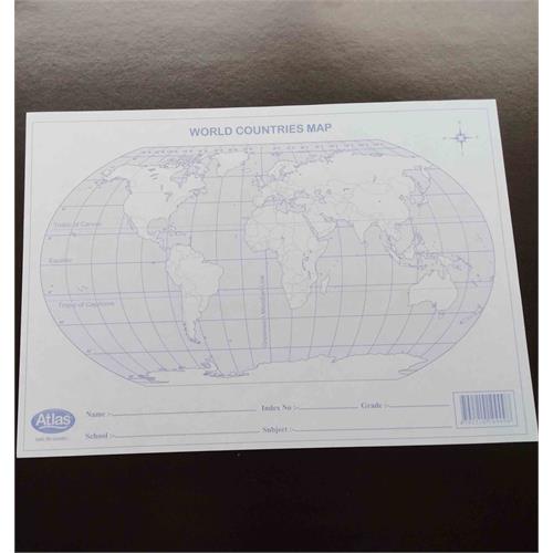 ATL PAPER MAP WORLD OUTLINE 100 SH - 0040