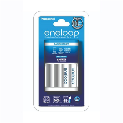 Panasonic Eneloop (BQ-CC18) Basic Charger 10H + 2 AA Rechargeable Batteries