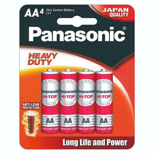 Panasonic Hi-Top Manganese AA Battery 4 PCS