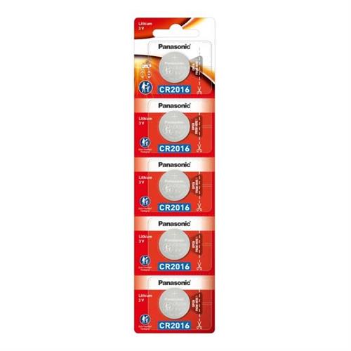 Panasonic Lithium Coin (CR-2016) 5 PCS Battery Pack (3V)