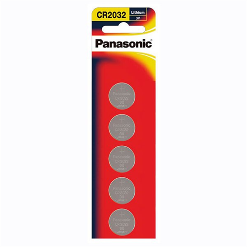 Panasonic Lithium Coin (CR-2032) 5 PCS Battery Pack (3V)