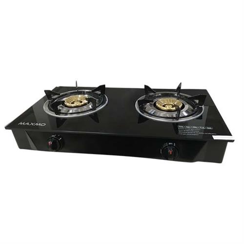 2-Burner Glass Top Gas Cooker (Black)