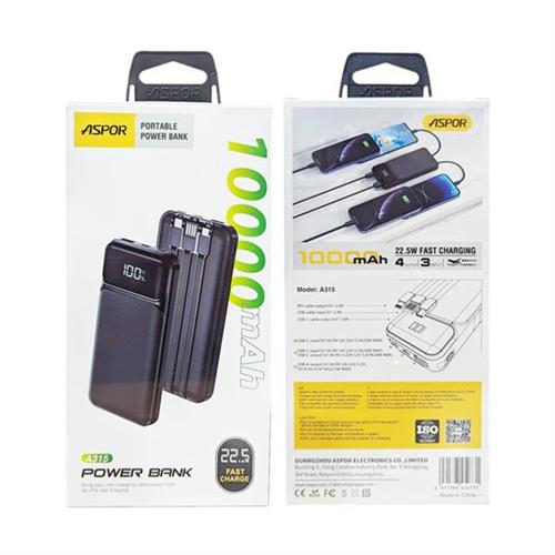 Aspor A315 10000mah 22.5W PB Black