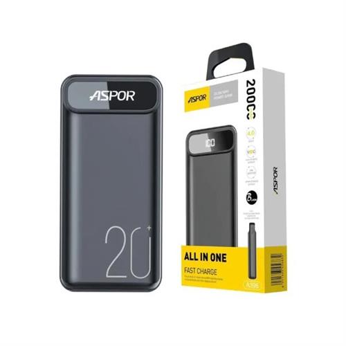 Aspor A396 20000mah Powerbank - Black