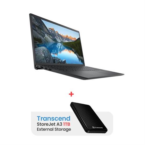 Dell Inspiron 15 3511 i3 11th Gen - 4GB RAM - 256 SSD (Black) + Transcend StoreJet A3 1TB External Storage