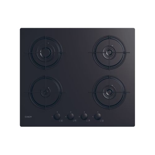 CANDY CVW6BBHob Hob, Gas on glass, 4 zones, Black, Tempered glass
