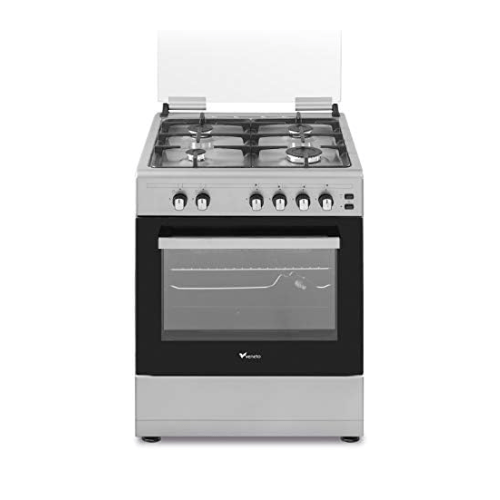 Venus 4-Burner Freestanding Gas Cooking Range, Auto Ignition, VC 6040 GSX, Silver