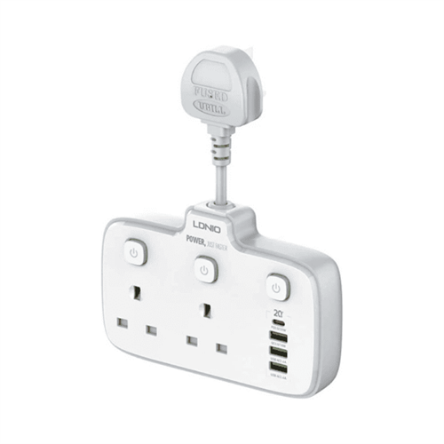 LDNIO 2 AC Outlets Electrical Extension Socket SC2413