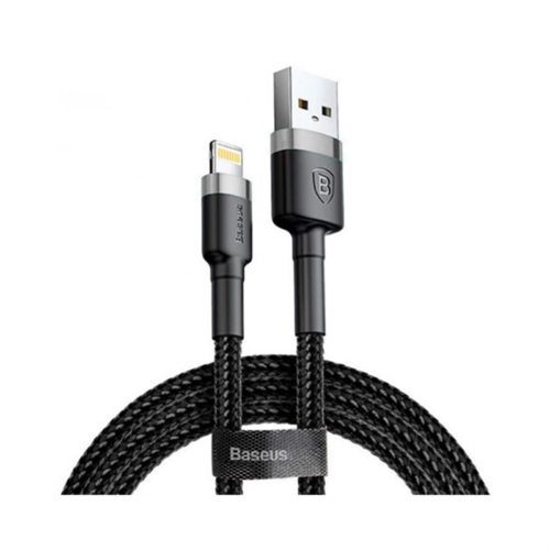 Baseus Cafule 1M Nylon Braided Cable USB To Lightning (Black/Grey) CALKLF-BG1