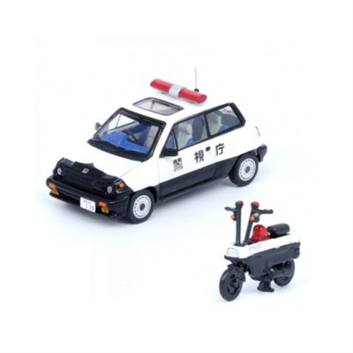 INNO64 Honda City Turbo II Japanese Police Car w/Motocompo IN64-CITYII-JPCC