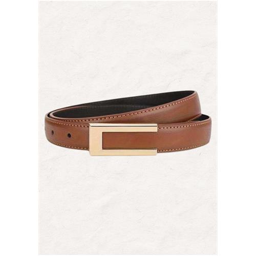 ALLOY PLATE BUCKLE BROWN BELTS