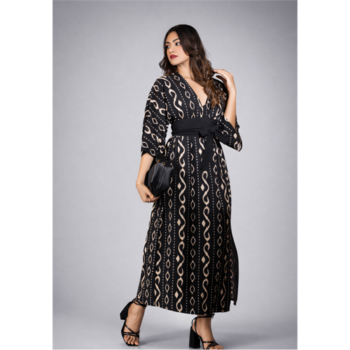 NIRA BOHEMIAN BLACK DRESS