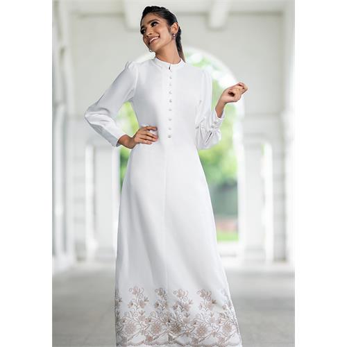 ROMZY WHITE BOARDER DRESS