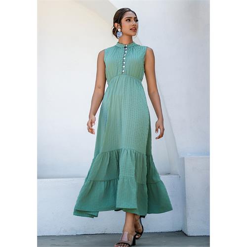 SERA SLEEVELESS GREEN DRESS