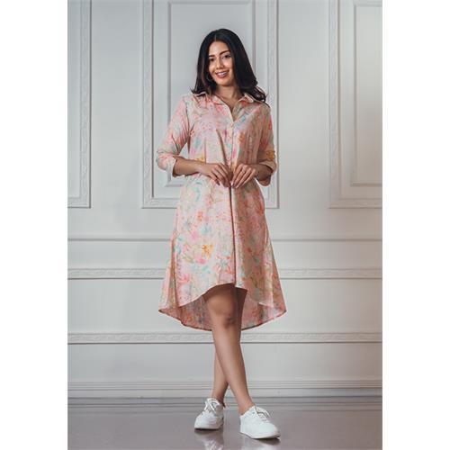 FLORTY PINK MIX KURTA
