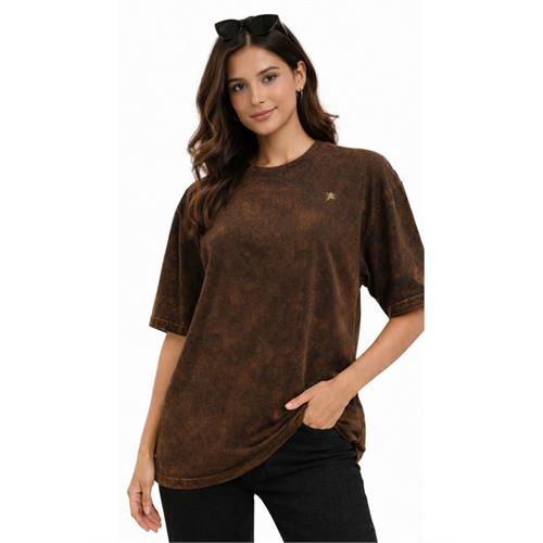 BROWN JADE ACID WASH BAGGY TEE