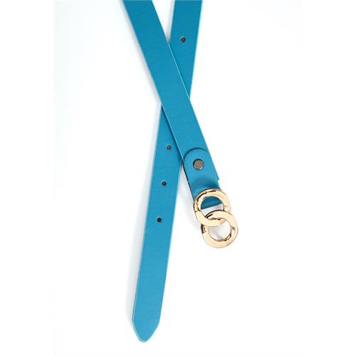 DOUBLE GOLD RING LIGHT BLUE BELT