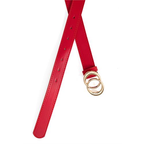 DYLAN GOLD DOUBLE RING RED BELT