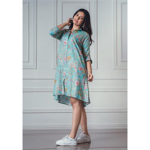 FLORY BLUE MIX KURTA