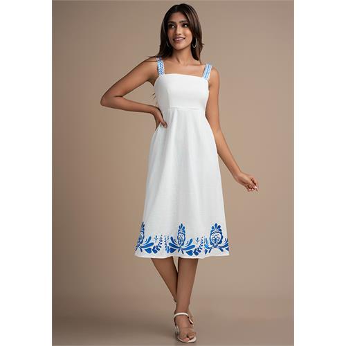 ADELIE STRAP EMBROIDERY DRESS