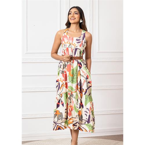 ADRIYANA RED MIX LONG DRESS