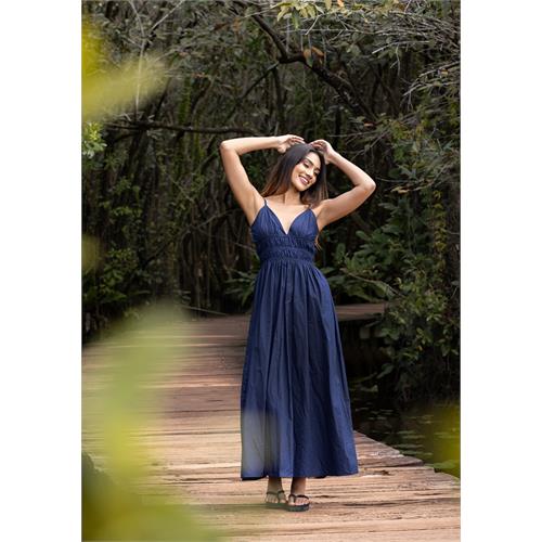 AERITH BLUE MAXI STRAP DRESS