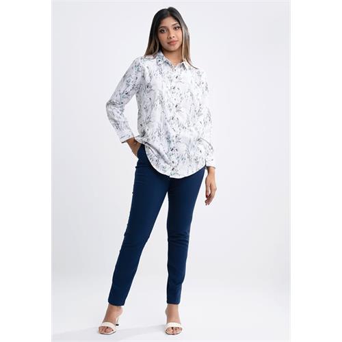 AMBUR NAVY PENCIL CUT OFFICE PANT