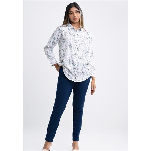 AMBUR NAVY PENCIL CUT OFFICE PANT
